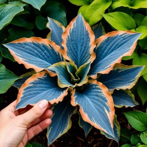 Хоста Океан Вью купить по цене от 960р. в интернет-магазине «Посадика» с доставкой почтой в в Шуяе и по всей России – [изображение №1].