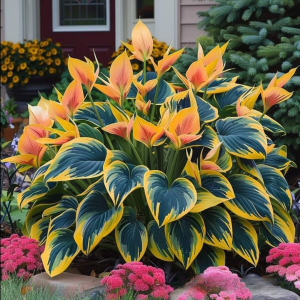 Хоста Флейм Данс купить по цене от 650р. в интернет-магазине «Посадика» с доставкой почтой в в Шуяе и по всей России – [изображение №1].